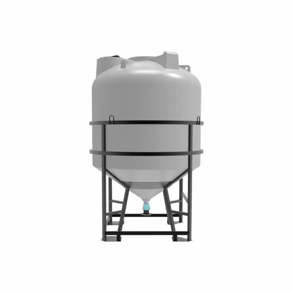 Емкость ЦКТ 5000 л с патрубком 90мм с фланцем под плотность до 1,5 г/см3 белая в обрешетке