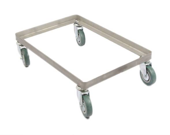 Тележка для ящиков из нержавеющей стали, 4 колеса 100 мм