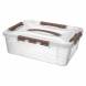 Ящик для хранения универсальный с замками и ручкой Grand Box, 10л, коричневый