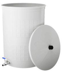 Бочка пластиковая садовая с краном 3/4&quot; из латуни для дождевой воды и полива, 150л, белый [382]