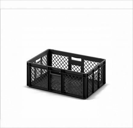 Ящик 600х400х220 (ECP-6422) перфорированный черный