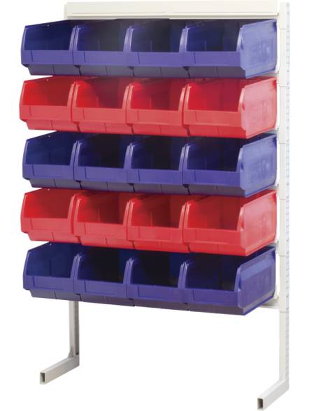 Стойка (стеллаж) односторонняя для хранения мелких предметов, 1000х400х1500 мм, 20 ящиков (5004), синий [7010-5004]