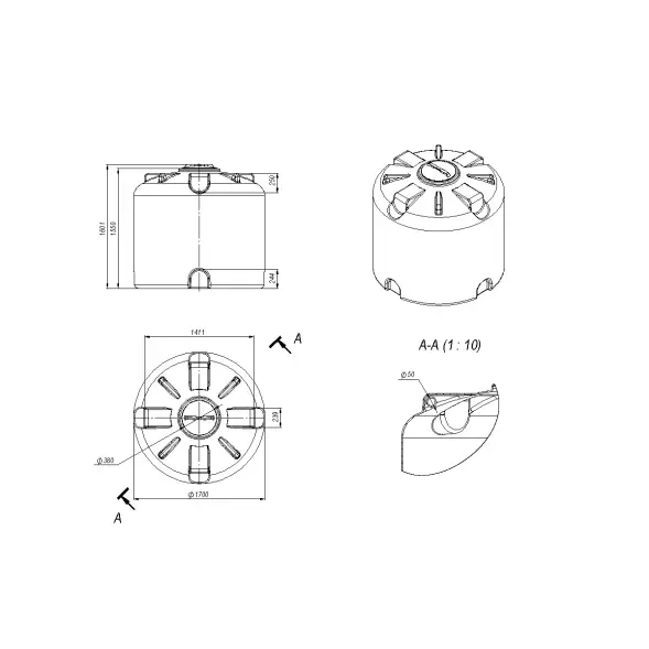 Емкость пластиковая для хранения удобрений (КАС/ЖКУ) ЭКОПРОМ TR, 3000 л, красный [107.3003.101.0]