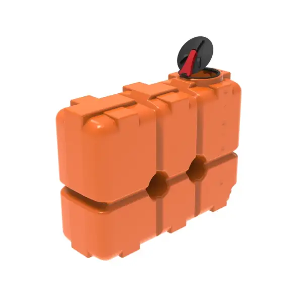 Емкость ST 2000л с патрубками 100мм с откидной крышкой оранжевая