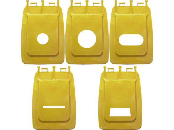 Пластиковый мусорный контейнер на колесах, 360л, желтый