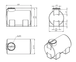 Емкость R ЭВГ H 500л черная