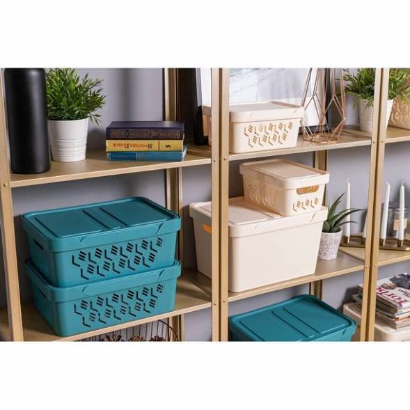 Ящик с крышкой универсальный Deluxe, 4,6л, серый