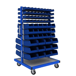 Стойка мобильная для пластиковых ящиков двусторонняя ДВК SORTEX 1495-M №1-2, синий [КГ030403]