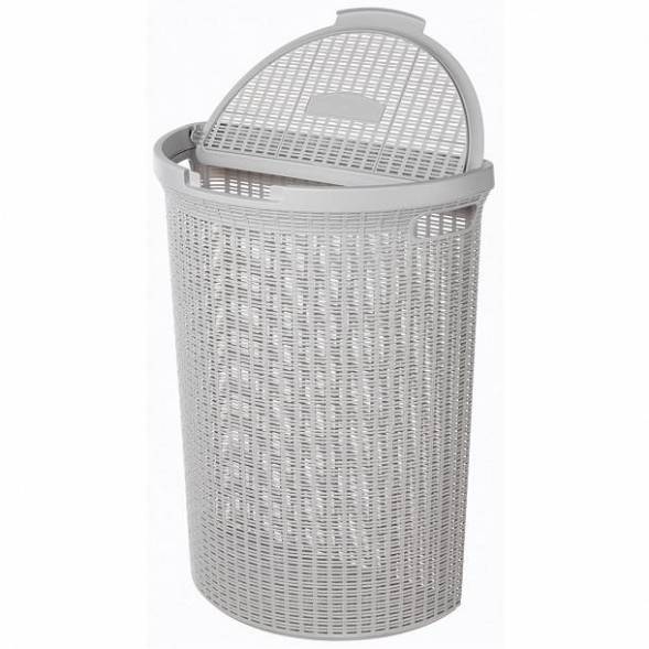 Корзина для белья Eco Style, 45л, светло-серый