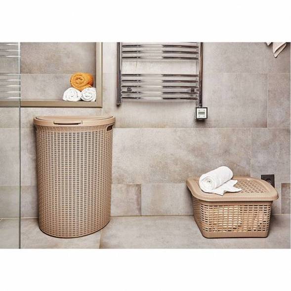 Корзина для белья Eco Style, 45л, светло-серый