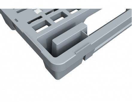 Паллет (поддон) пластиковый вкладываемый перфорированный на 3-х полозьях, 1200х800х150 мм, серый [02.122.91.R]