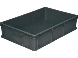 Ящик пластиковый сплошной, 600x400x140 мм, 27 л, серый [705.03.02]