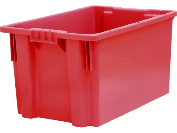Ящик пластиковый сплошной, 600х400х300 мм, красный [601 ГД]