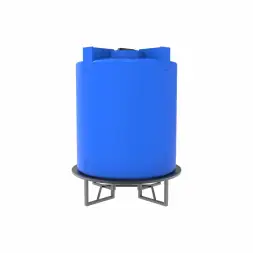 Емкость T 5000 л синяя на основании для полного слива F