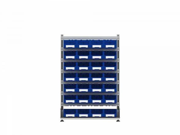 Стеллаж для пластиковых лотков ДВК SORTEX двухсторонний 1500x1000x800.03