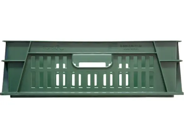 Ящик пластиковый перфорированный, 740x465x145 мм, 39 л, зеленый [404-Т]