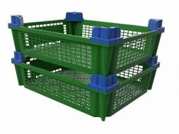 Ящик (контейнер) пластиковый для фруктов и овощей, 508x406x150 мм, зеленый [54150]