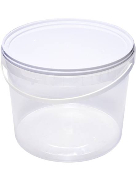 Ведро пластиковое с крышкой и пластиковой ручкой круглое, 11,5л, прозрачный