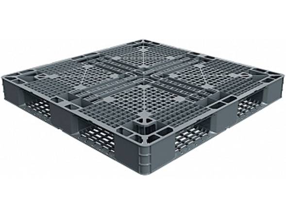 Паллет 1050х1050х120 перфорированный, на 6 полозьях цв. серый(серый)