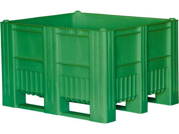 Крупногабаритный сплошной пластиковый контейнер на полозьях BoxPallet C-Box 1210 S, 1200х1000х740 мм, зеленый [C-Box 1210 S (740)]