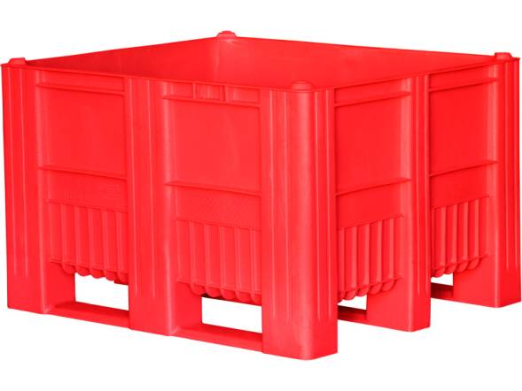 Крупногабаритный сплошной пластиковый контейнер на полозьях BoxPallet C-Box 1210 S, 1200х1000х740 мм, красный [C-Box 1210 S (740)]