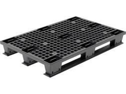 Паллет (поддон) пластиковый перфорированный на полозьях, 1200х800х150 мм, черный [TR 1208 LPS]