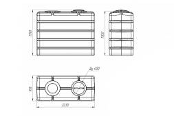 Емкость K 3000л белая с откидной крышкой в обрешетке