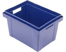 Ящик пластиковый сплошной для тюльпанов, 400х300х250 мм, синий [400300250-00]