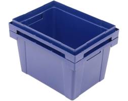 Ящик пластиковый сплошной для тюльпанов, 400х300х250 мм, синий [400300250-00]