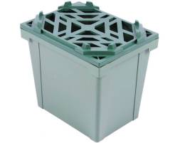 Ящик пластиковый сплошной для цветов, 400х300х250 мм, зеленый [400300350-000]