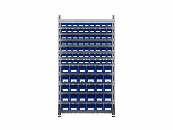 Стеллаж для пластиковых лотков ДВК SORTEX односторонний 1800x1000x450.04