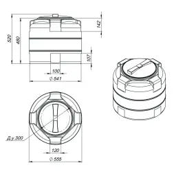 Емкость T 100л под плотность до 1.5 г/см3 синяя