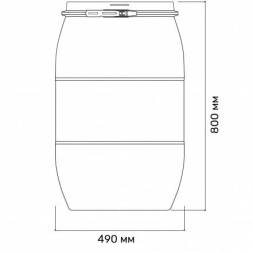 Бочка пластиковая с крышкой и металлическим ободом Open Top, 127 л, синий [БП127.02/04]